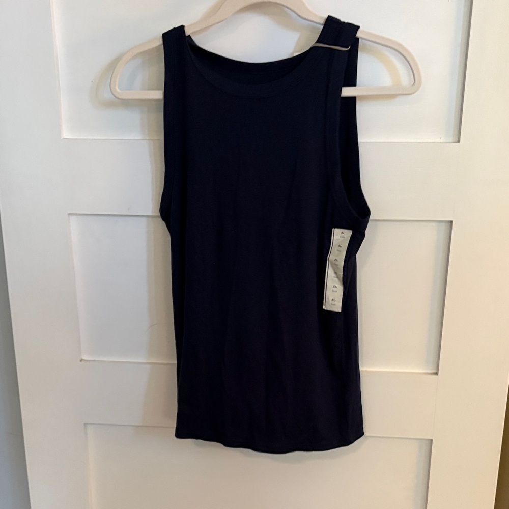 Classic Navy Ribbed Sleeveless Top